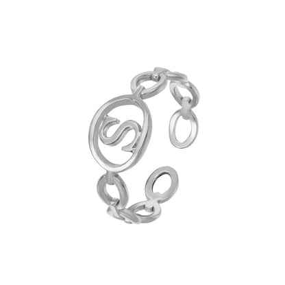 Justerbar Initial Ring "Embrace"