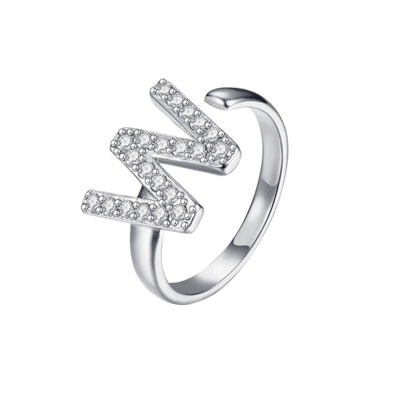 Justerbar Initial Ring "Twinkle"