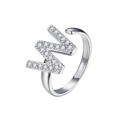 Justerbar Initial Ring "Twinkle"