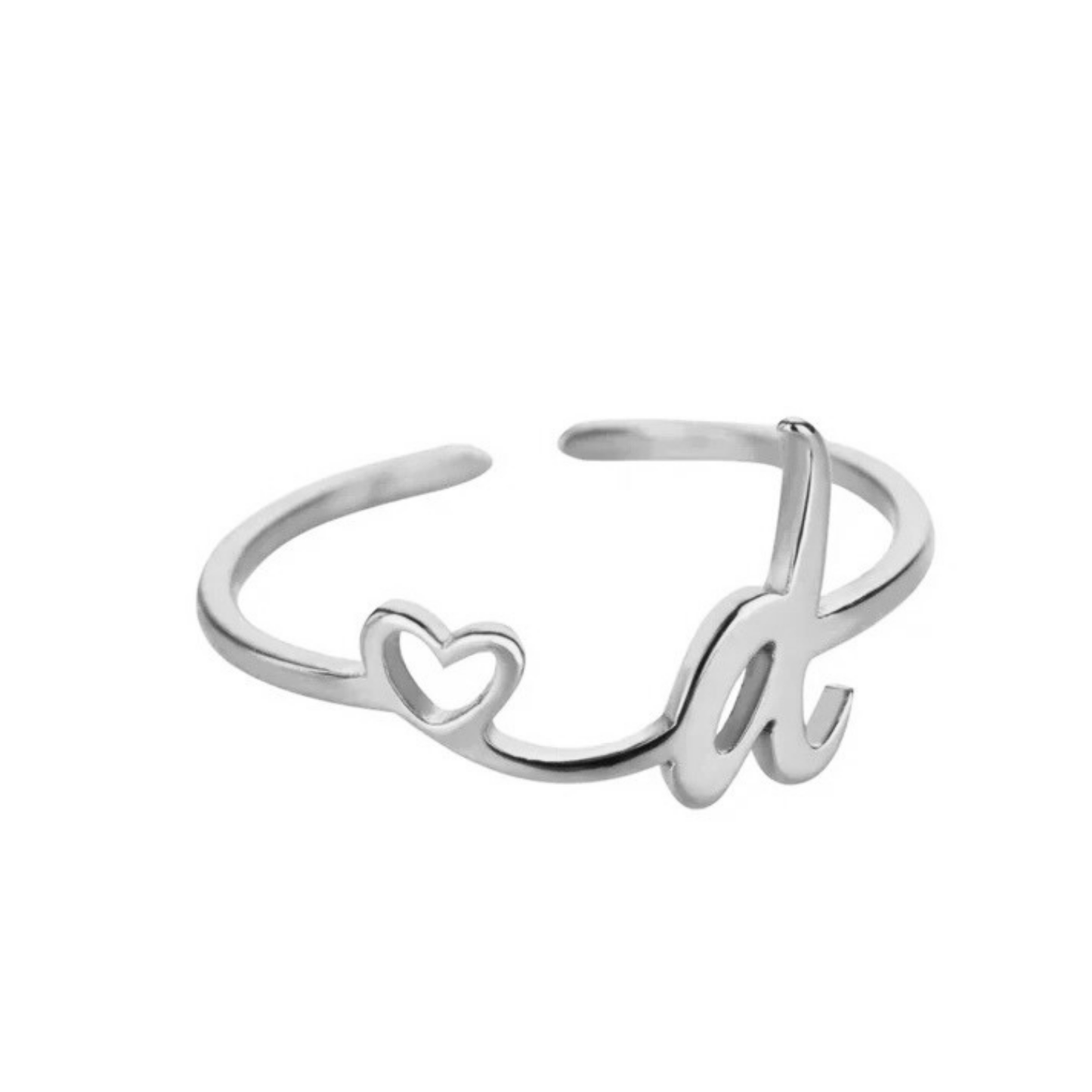 Justerbar Initial Ring "Pretty"