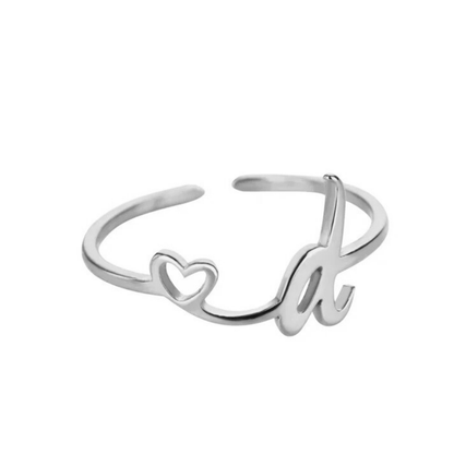 Justerbar Initial Ring "Pretty"