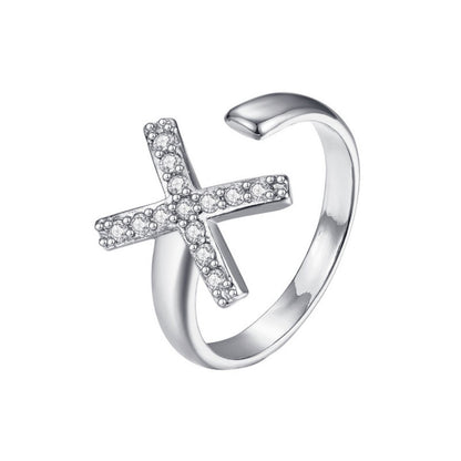 Justerbar Initial Ring "Twinkle"