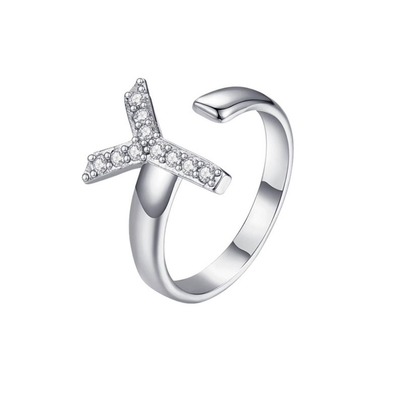 Justerbar Initial Ring "Twinkle"