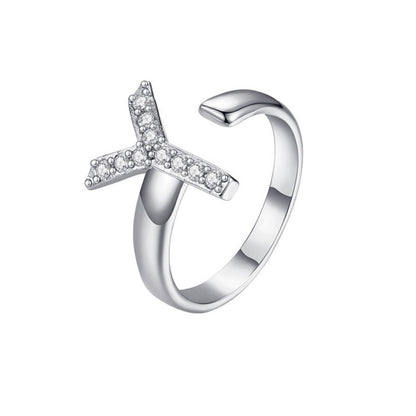 Justerbar Initial Ring "Twinkle"