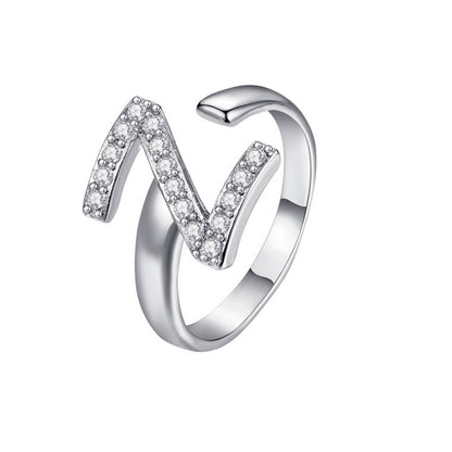 Justerbar Initial Ring "Twinkle"