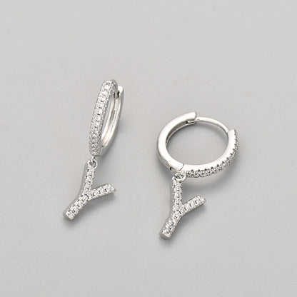 Initial øreringe "Crystal"