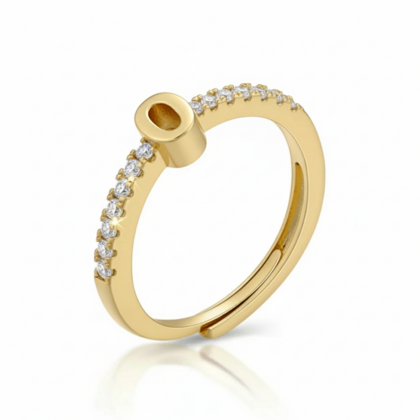 Justerbar Initial Ring "Sparkle"