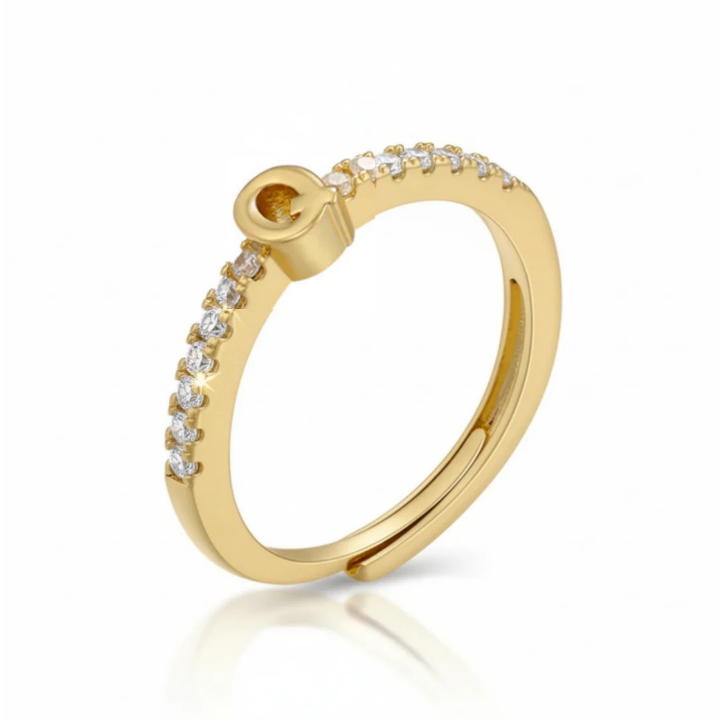 Justerbar Initial Ring "Sparkle"