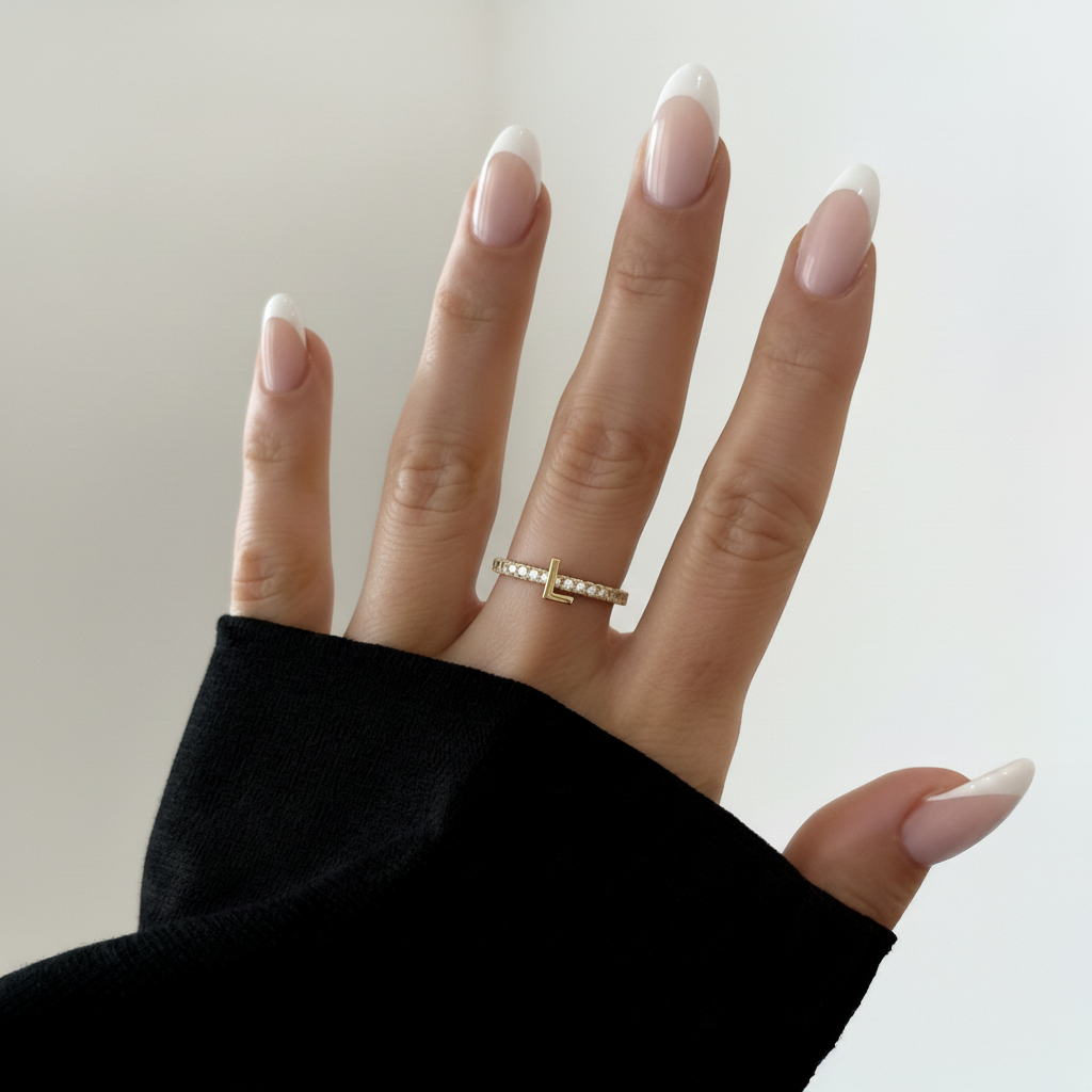 Justerbar Initial Ring "Sparkle"