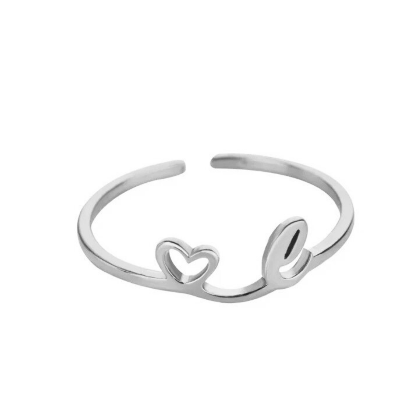 Justerbar Initial Ring "Pretty"