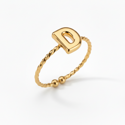 Justerbar Initial Ring "Minimalist"
