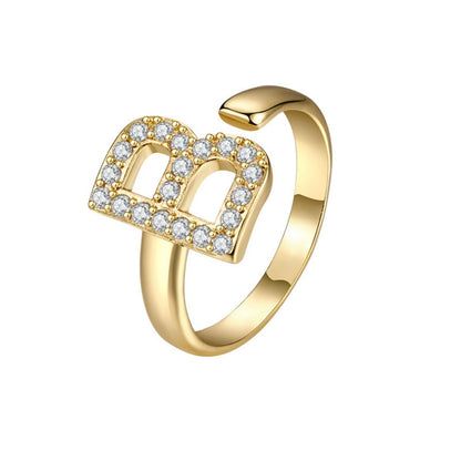 Justerbar Initial Ring "Twinkle"