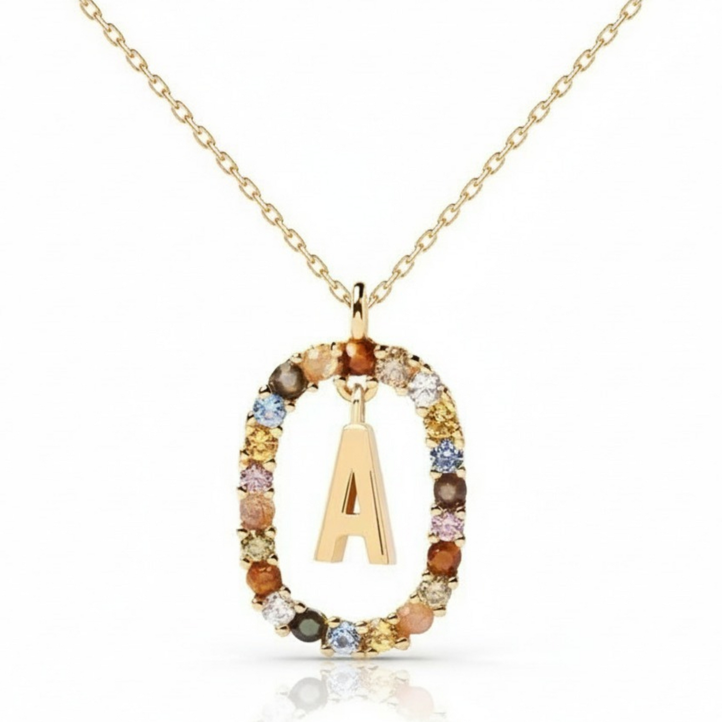 Initial Halskæde "Rainbow"