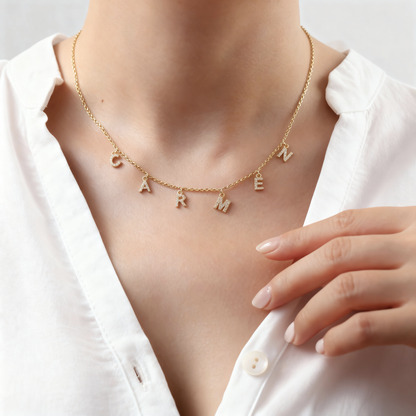 Navnehalskæde "Sparkles"