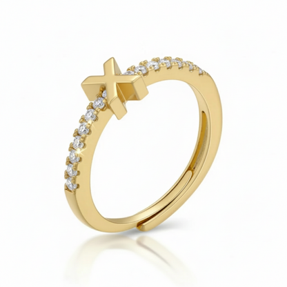 Justerbar Initial Ring "Sparkle"