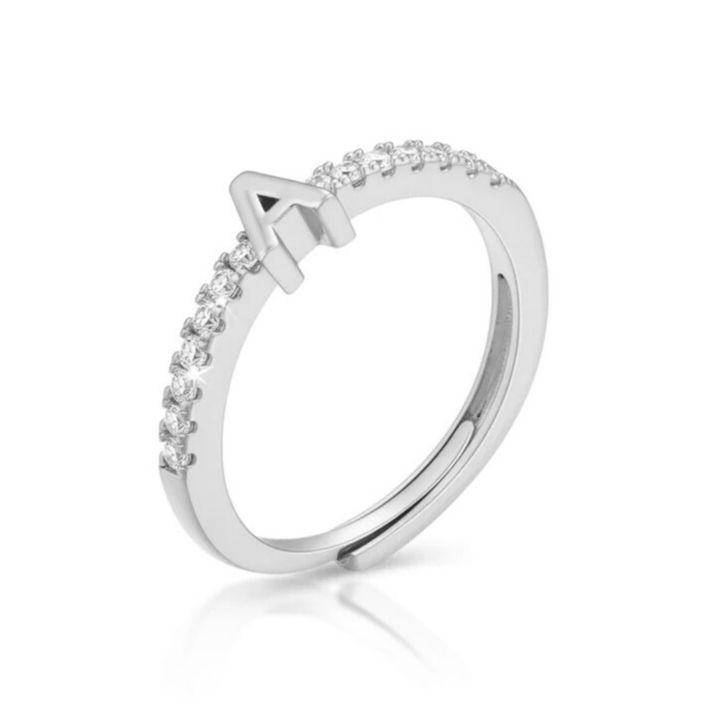 Justerbar Initial Ring "Sparkle"