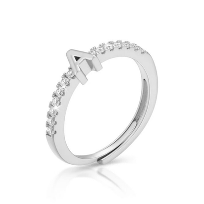 Justerbar Initial Ring "Sparkle"