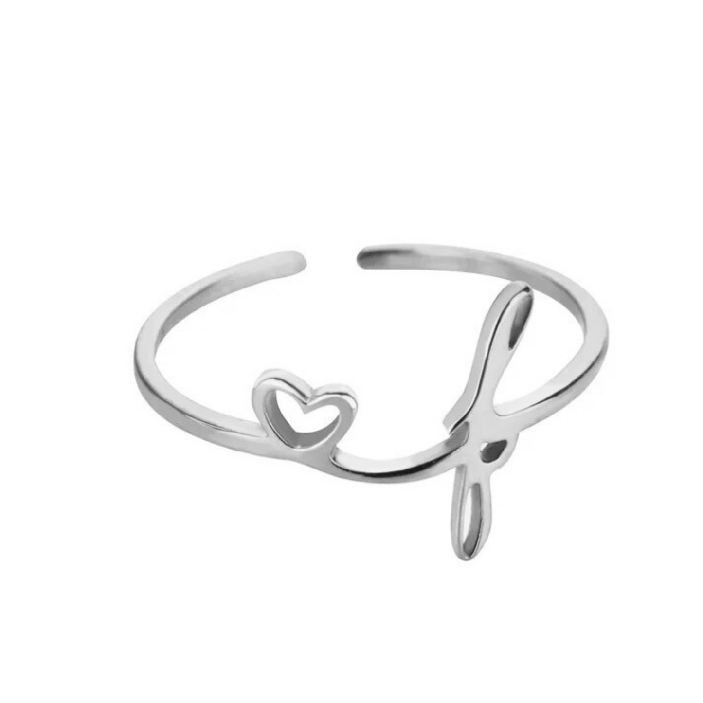 Justerbar Initial Ring "Pretty"