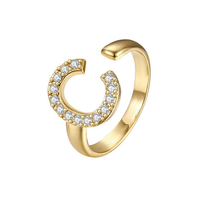 Justerbar Initial Ring "Twinkle"