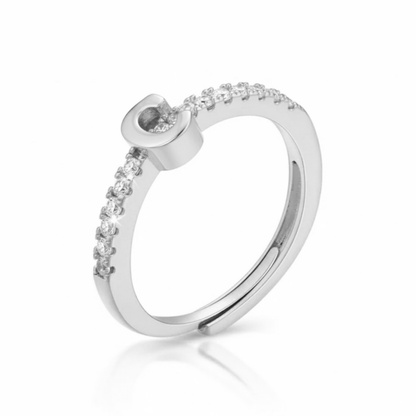 Justerbar Initial Ring "Sparkle"