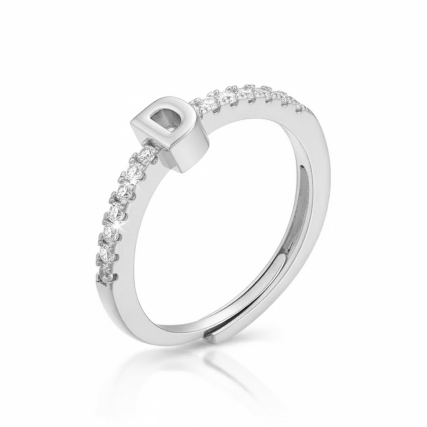 Justerbar Initial Ring "Sparkle"