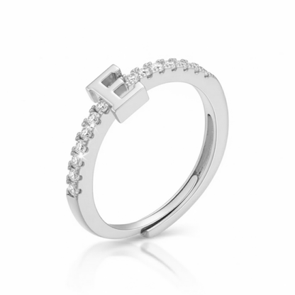 Justerbar Initial Ring "Sparkle"