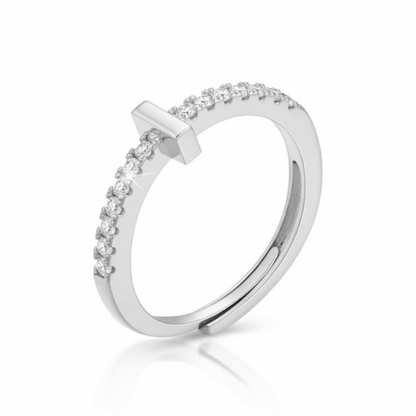 Justerbar Initial Ring "Sparkle"
