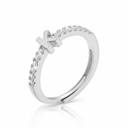 Justerbar Initial Ring "Sparkle"