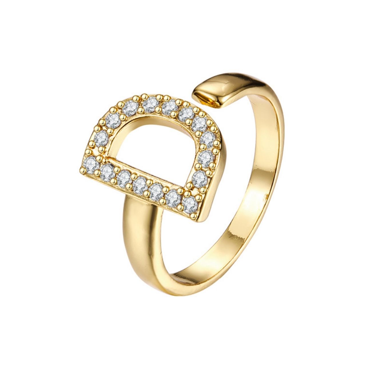 Justerbar Initial Ring "Twinkle"