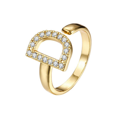 Justerbar Initial Ring "Twinkle"