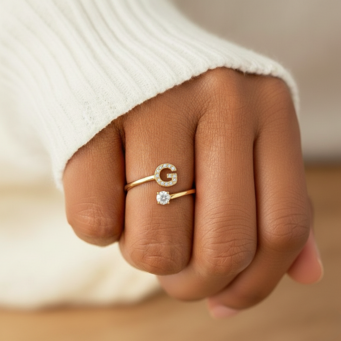 Justerbar Initial Ring "Classic"