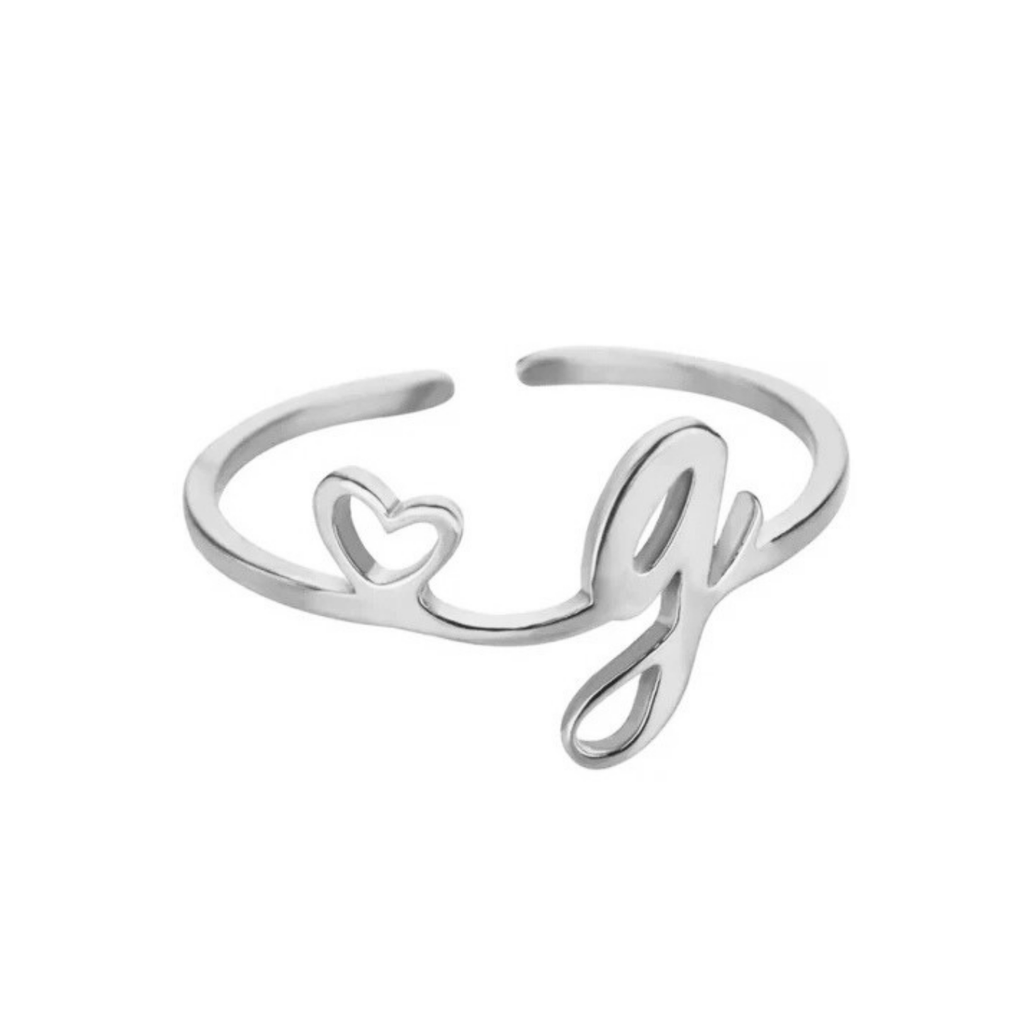 Justerbar Initial Ring "Pretty"