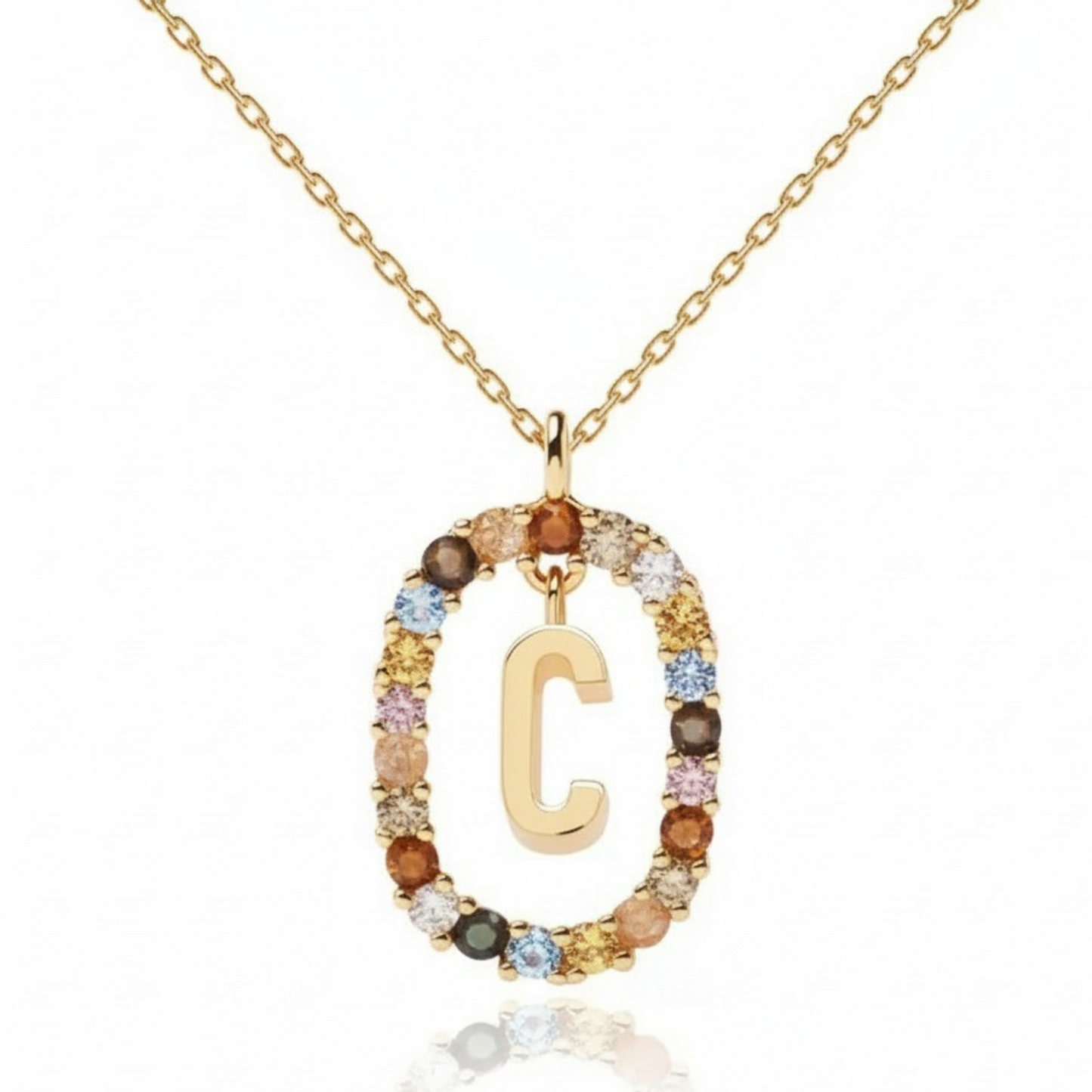 Initial Halskæde "Rainbow"