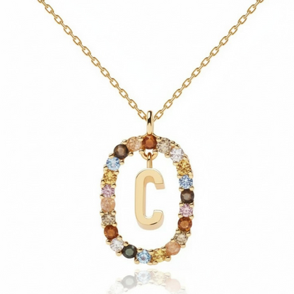 Initial Halskæde "Rainbow"