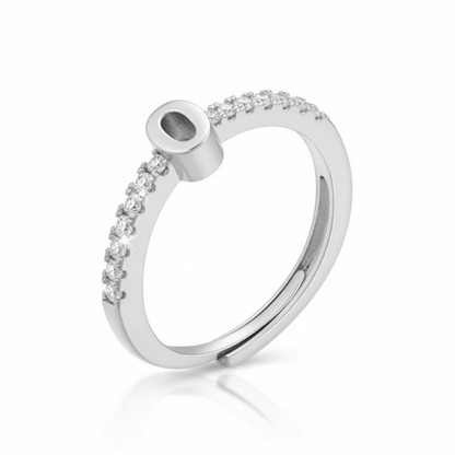 Justerbar Initial Ring "Sparkle"