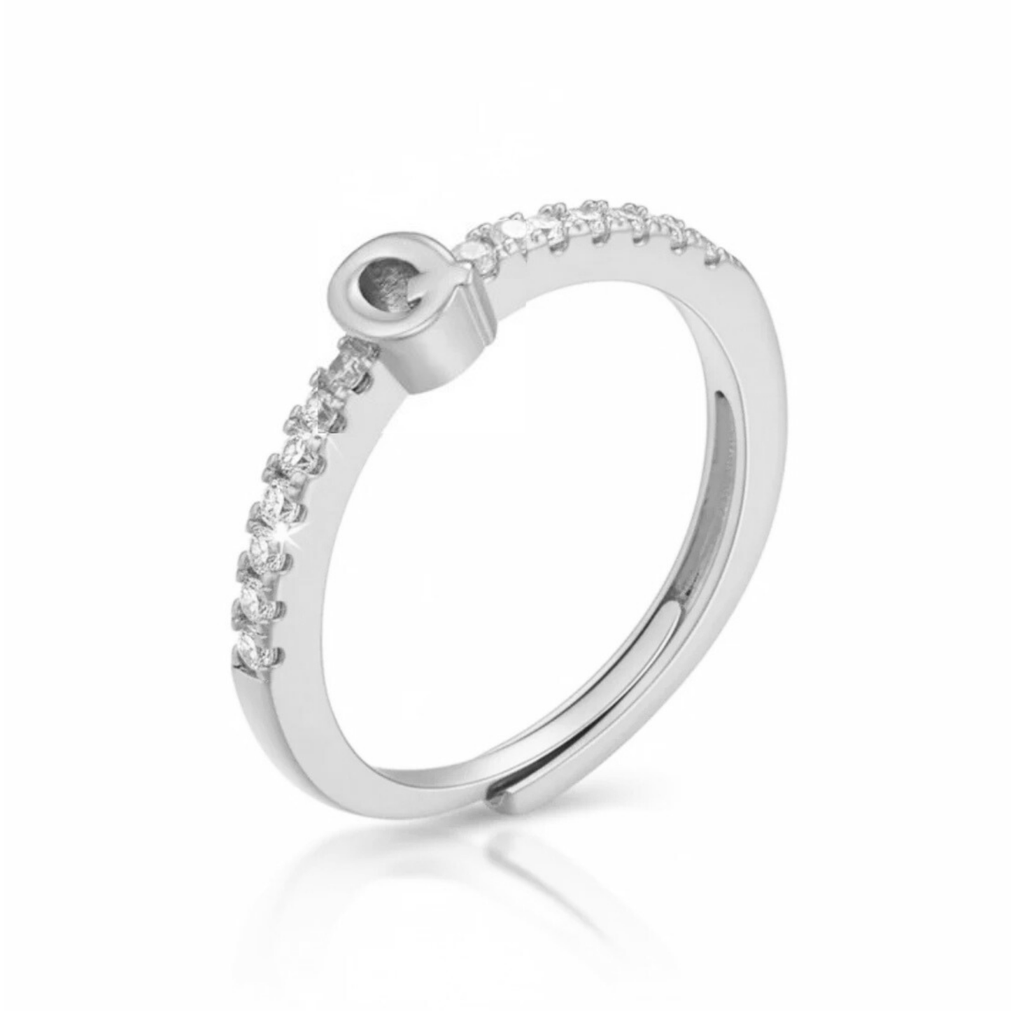 Justerbar Initial Ring "Sparkle"