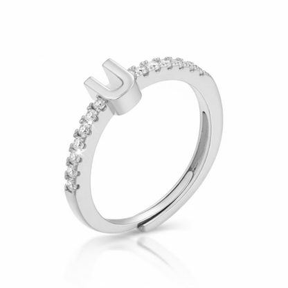 Justerbar Initial Ring "Sparkle"