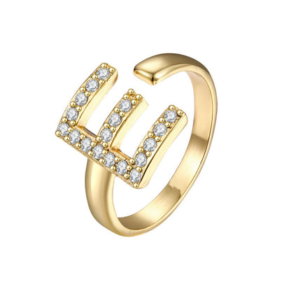 Justerbar Initial Ring "Twinkle"
