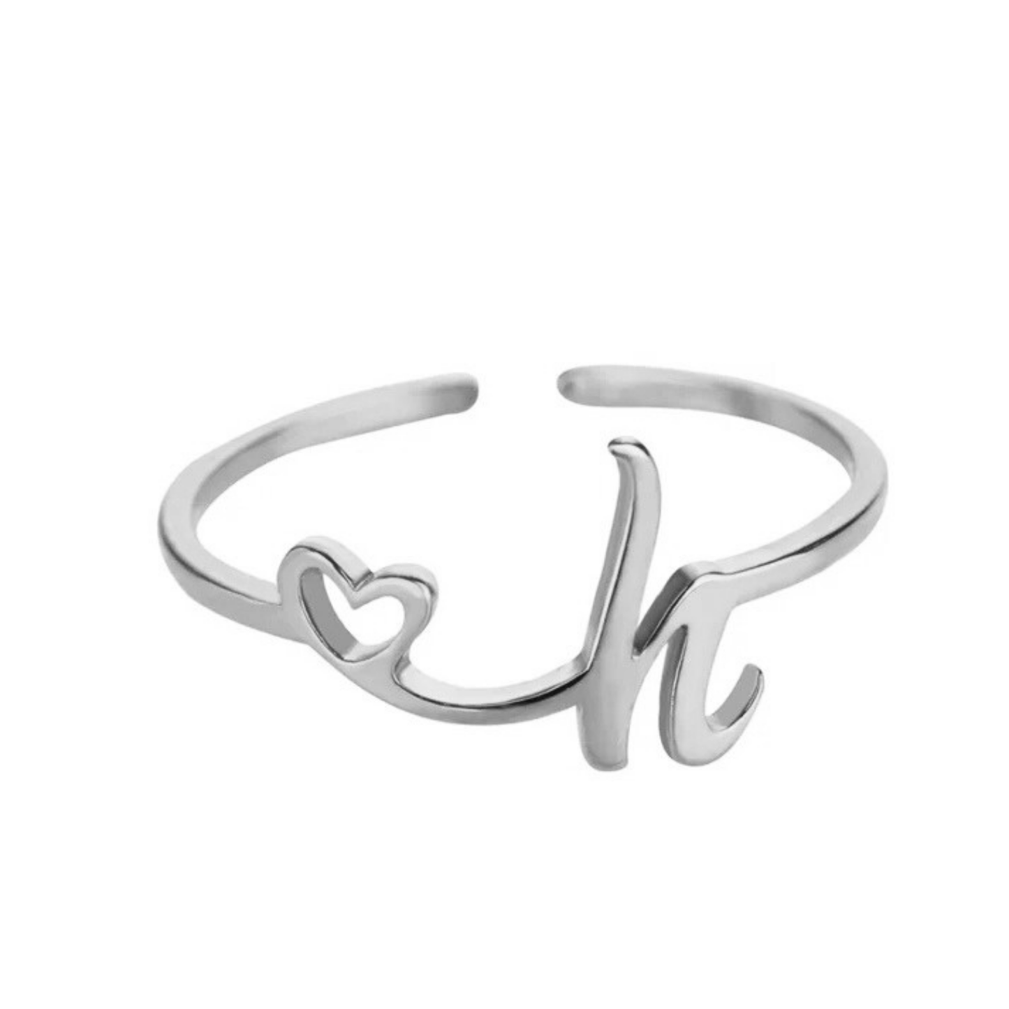 Justerbar Initial Ring "Pretty"
