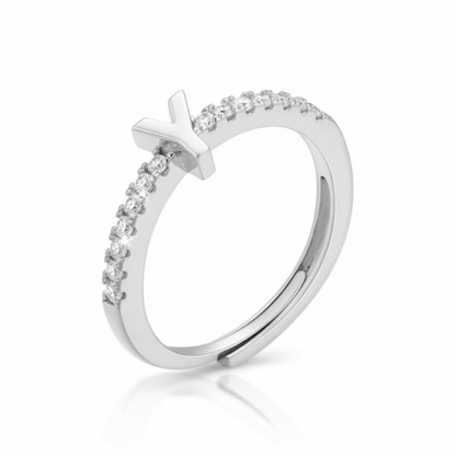 Justerbar Initial Ring "Sparkle"