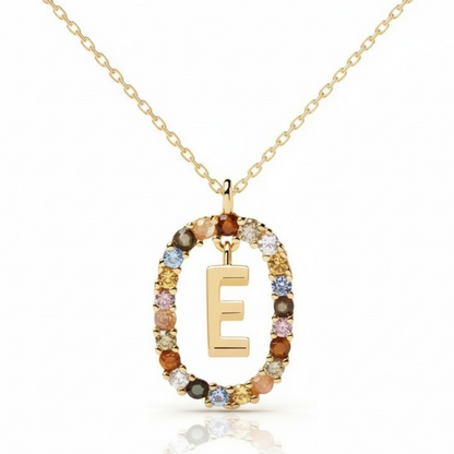 Initial Halskæde "Rainbow"