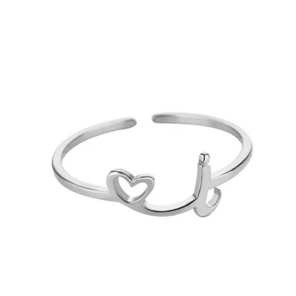 Justerbar Initial Ring "Pretty"