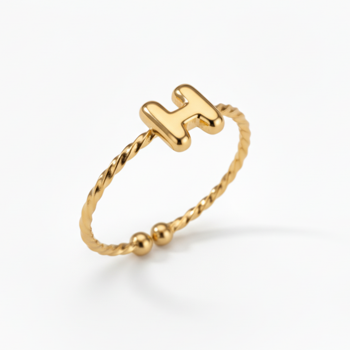 Justerbar Initial Ring "Minimalist"