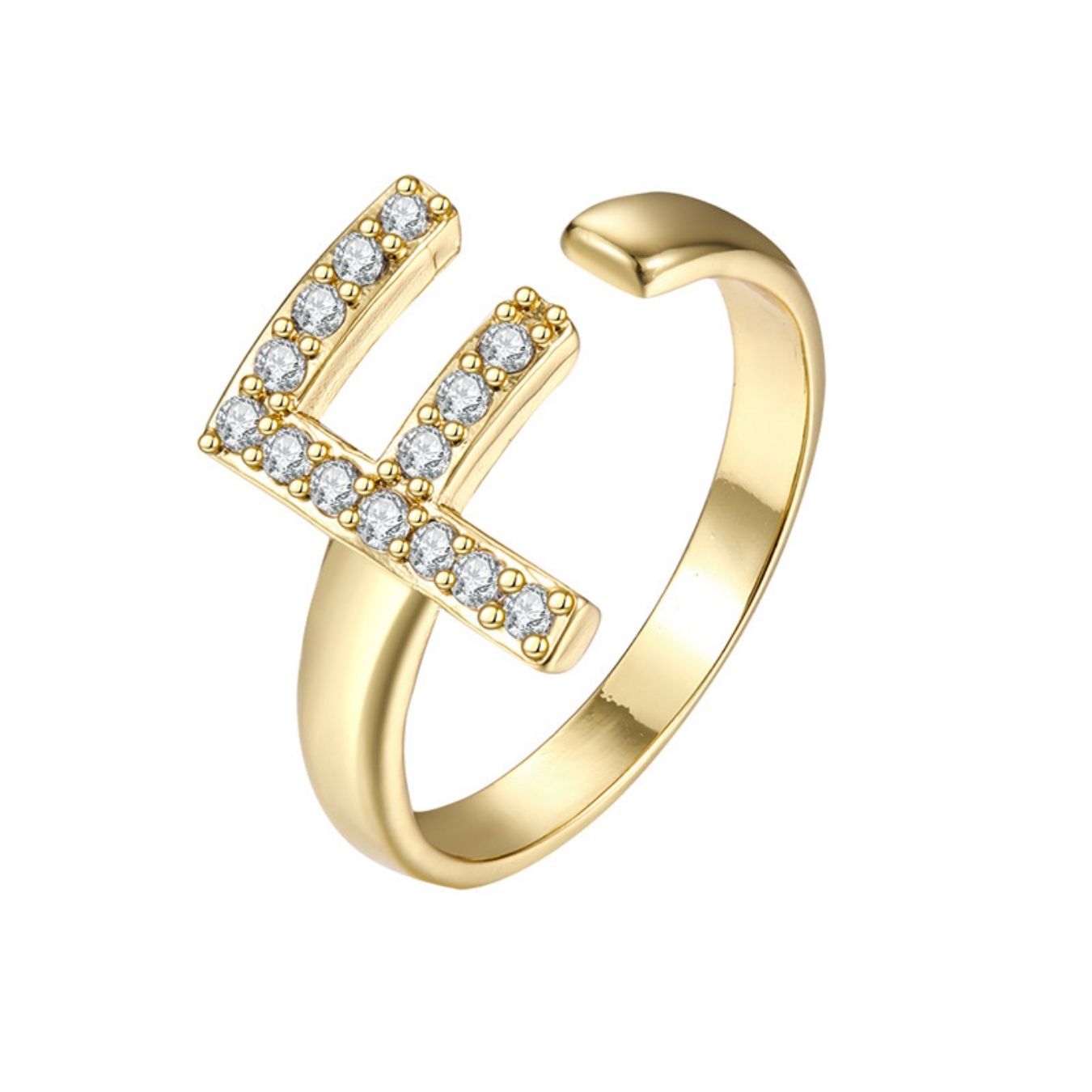 Justerbar Initial Ring "Twinkle"