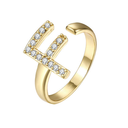 Justerbar Initial Ring "Twinkle"