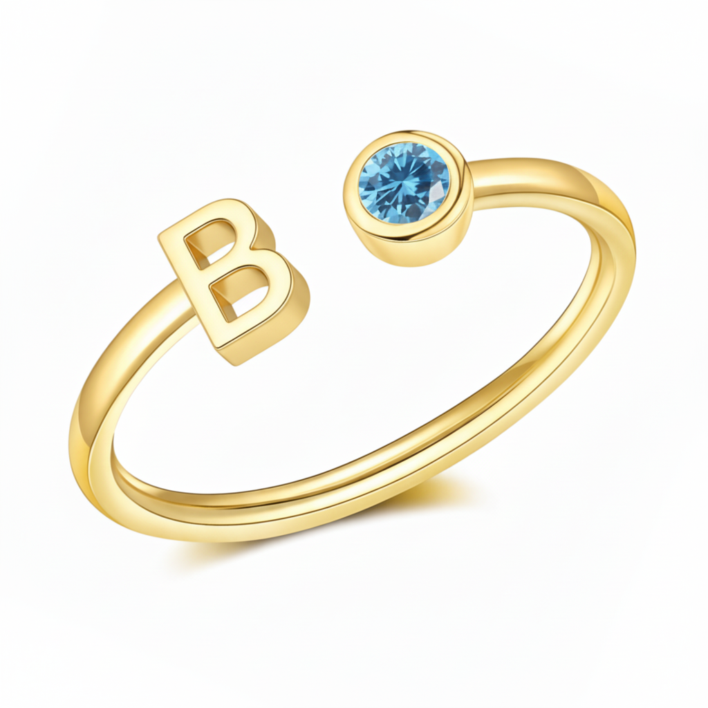 Justerbar Initial Ring "Essence"