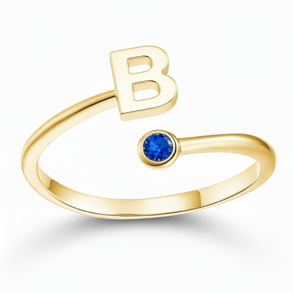 Justerbar Initial Ring "Essence"