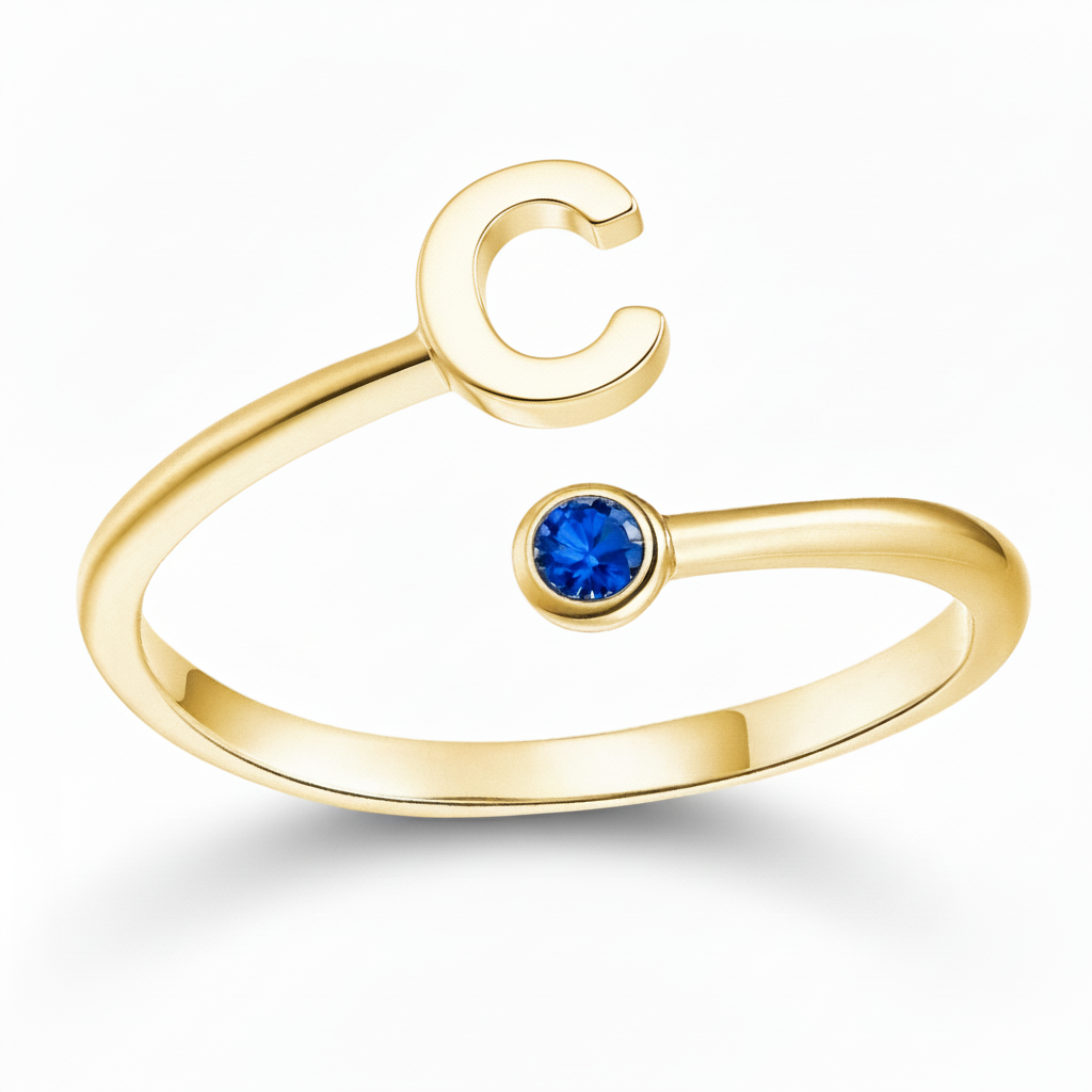 Justerbar Initial Ring "Essence"