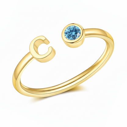 Justerbar Initial Ring "Essence"