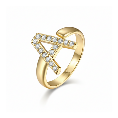 Justerbar Initial Ring "Twinkle"